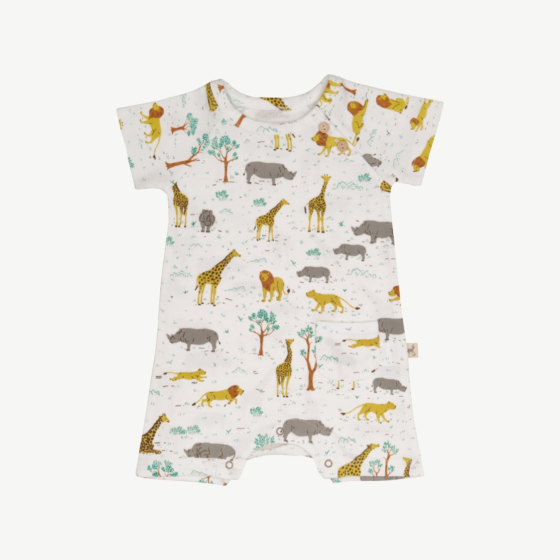 Short Sleeve Jumpsuit - Wild Wonder - Ivory