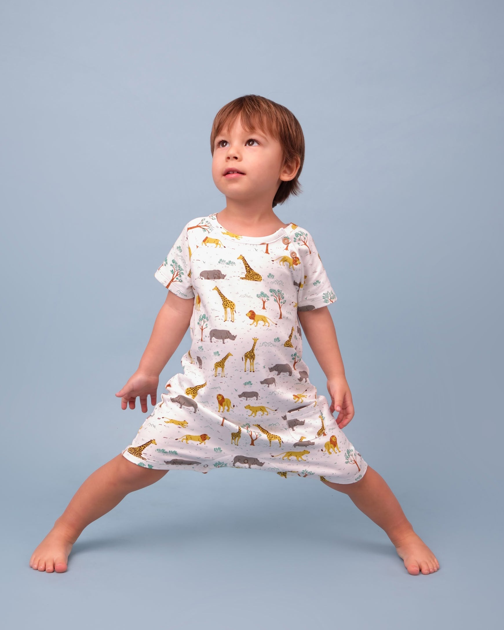 Short Sleeve Jumpsuit - Wild Wonder - Ivory