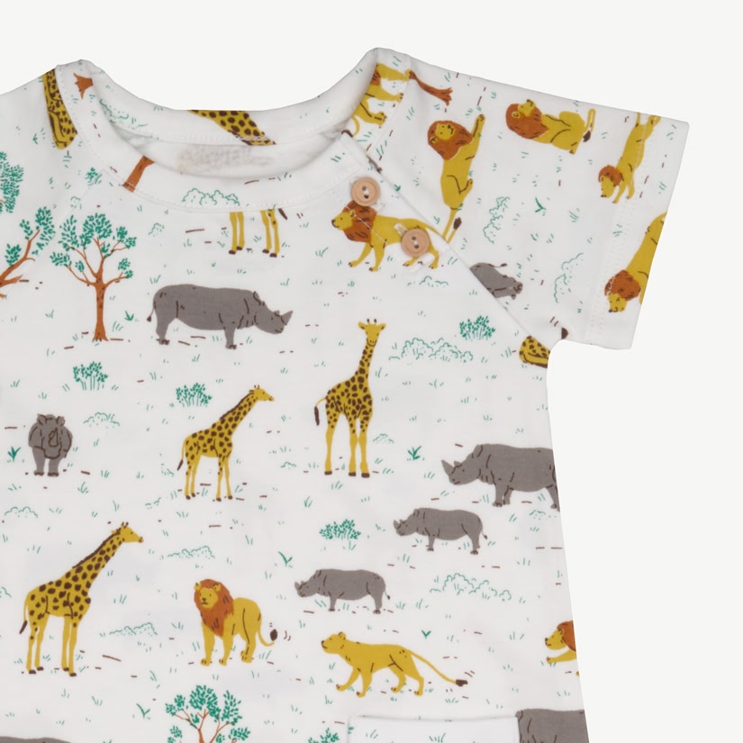 Short Sleeve Jumpsuit - Wild Wonder - Ivory