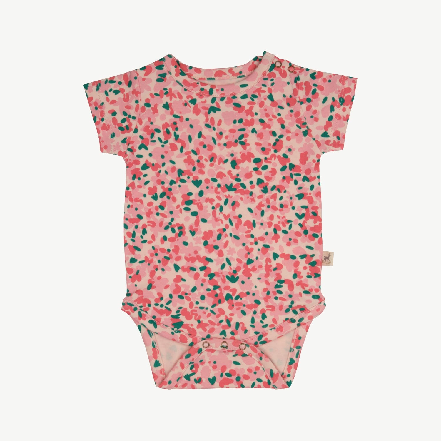 Short Sleeve Onesie - Blooming Beauty - Soft Peach