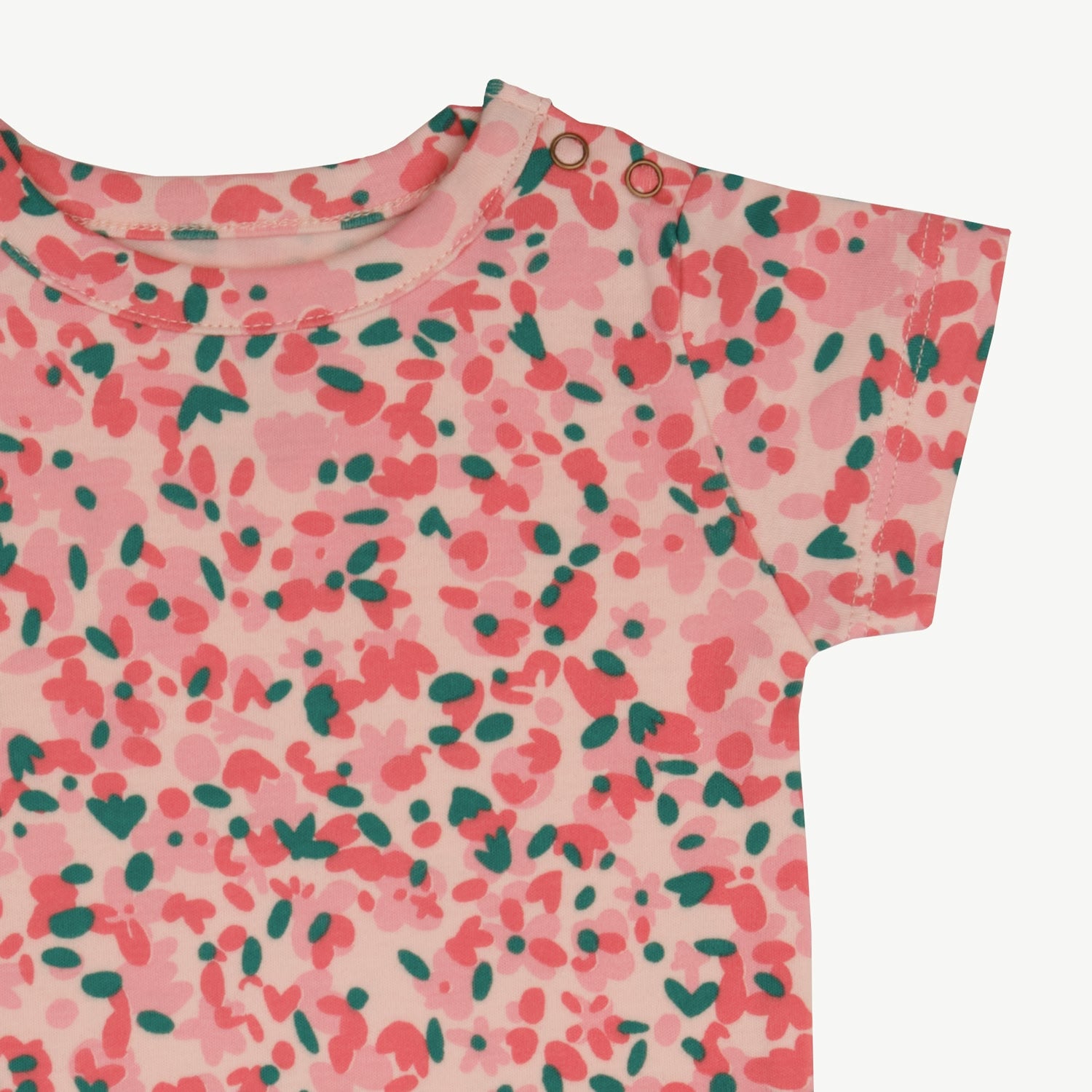 Short Sleeve Onesie - Blooming Beauty - Soft Peach
