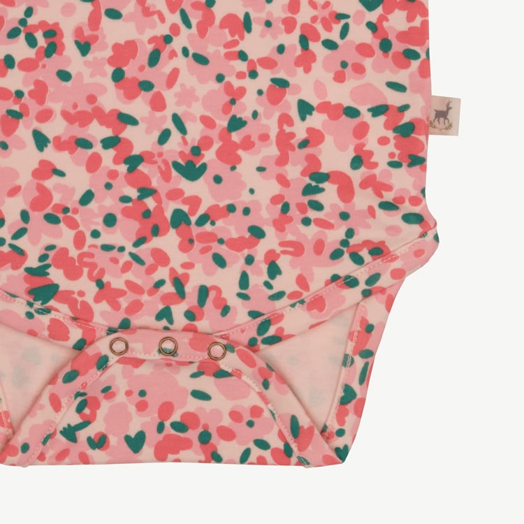 Short Sleeve Onesie - Blooming Beauty - Soft Peach
