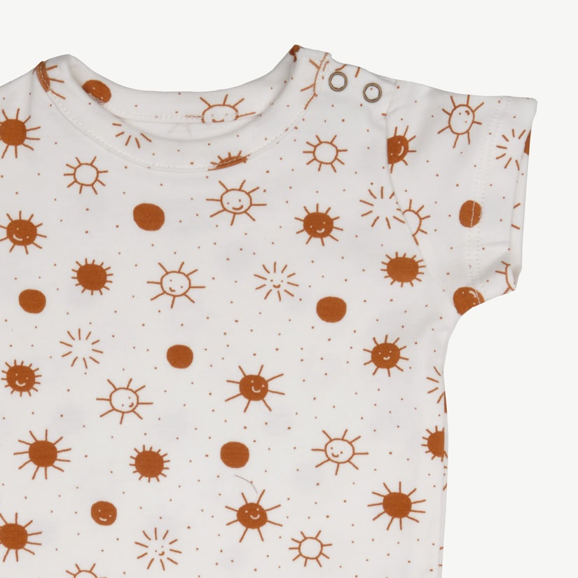 Short Sleeve Onesie - Sunny Smiles - Ivory