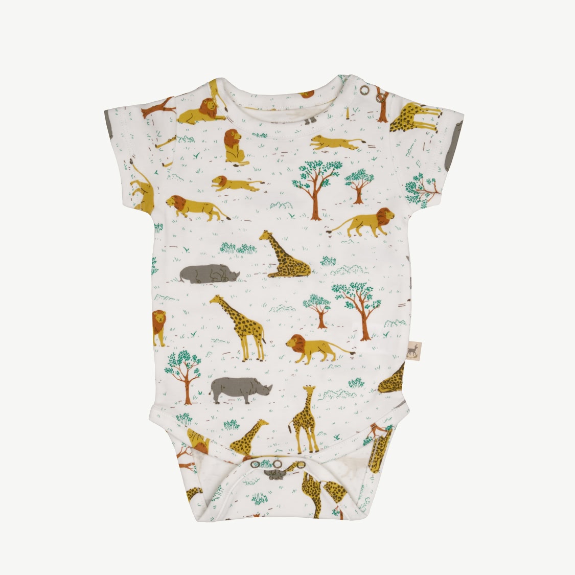 Short Sleeve Onesie - Wild Wonder - Ivory
