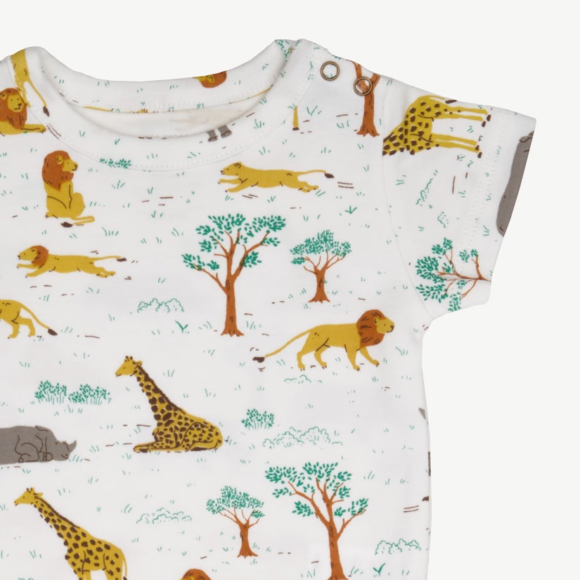Short Sleeve Onesie - Wild Wonder - Ivory