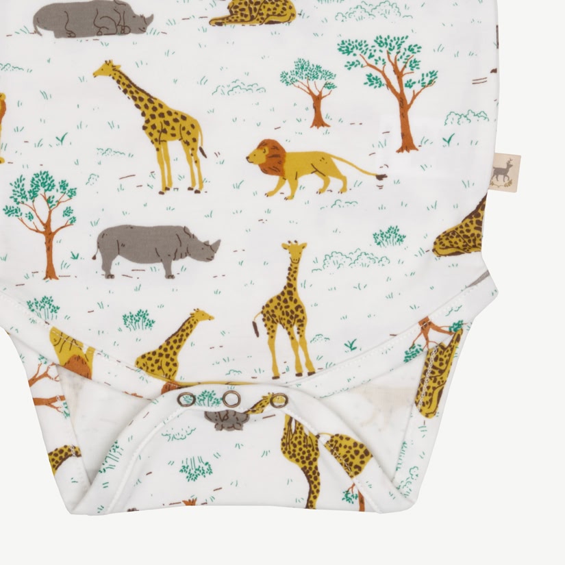 Short Sleeve Onesie - Wild Wonder - Ivory