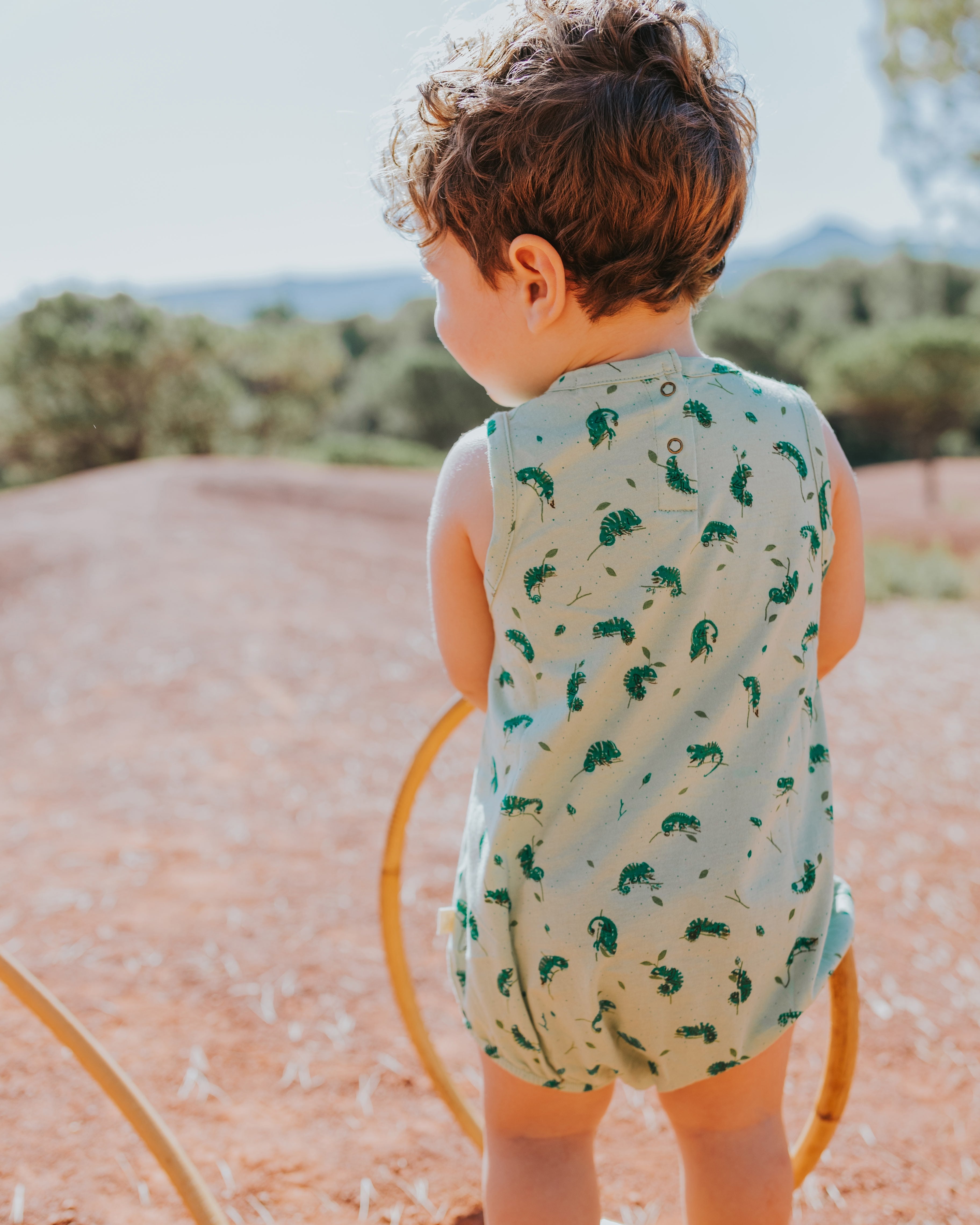 Baggy Onesie - Charming Chameleons - Soft Green