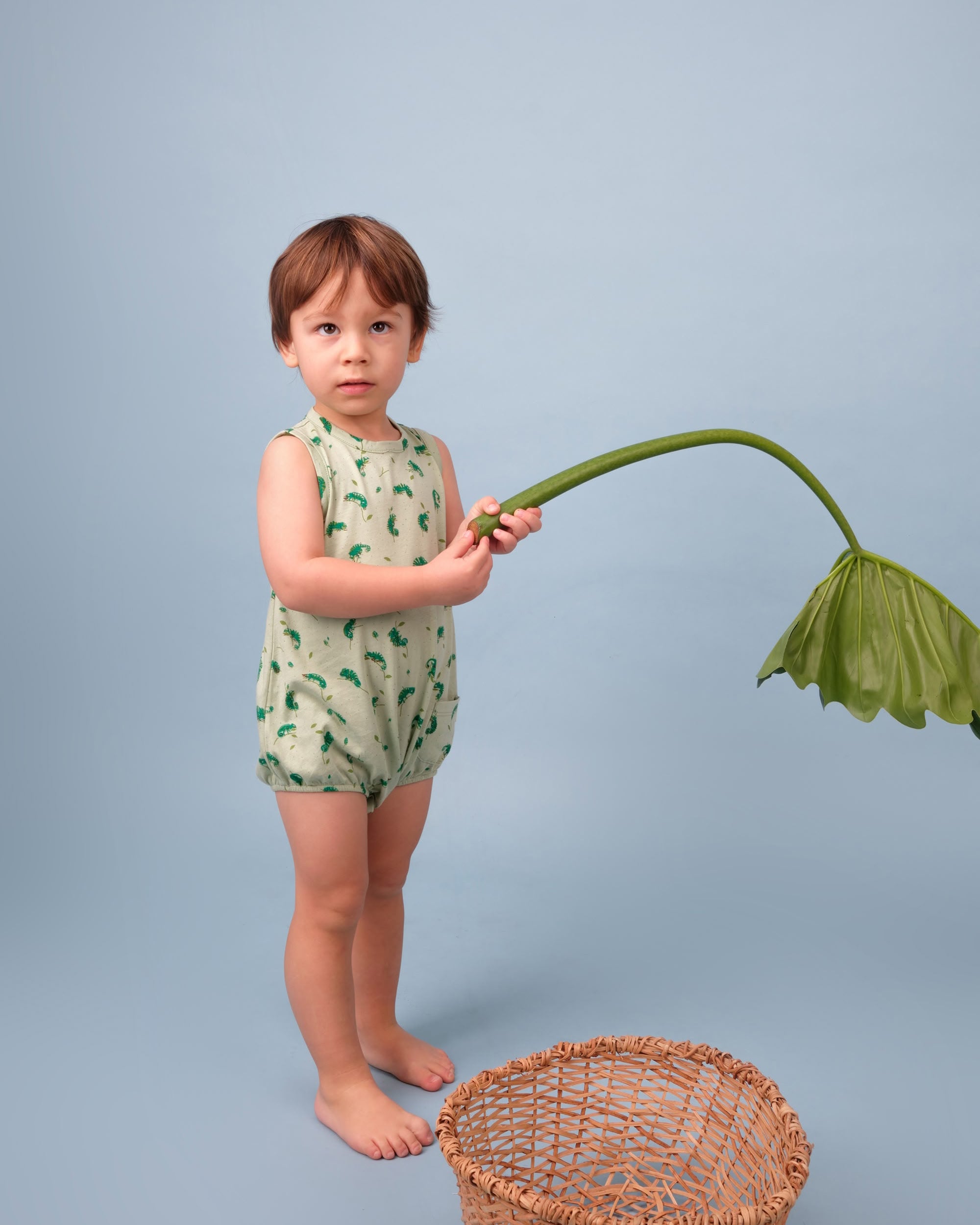 Baggy Onesie - Charming Chameleons - Soft Green