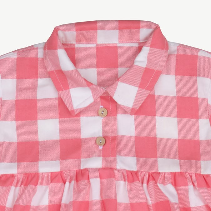 Aloha Onesie Dress - Gingham Gem - Rose