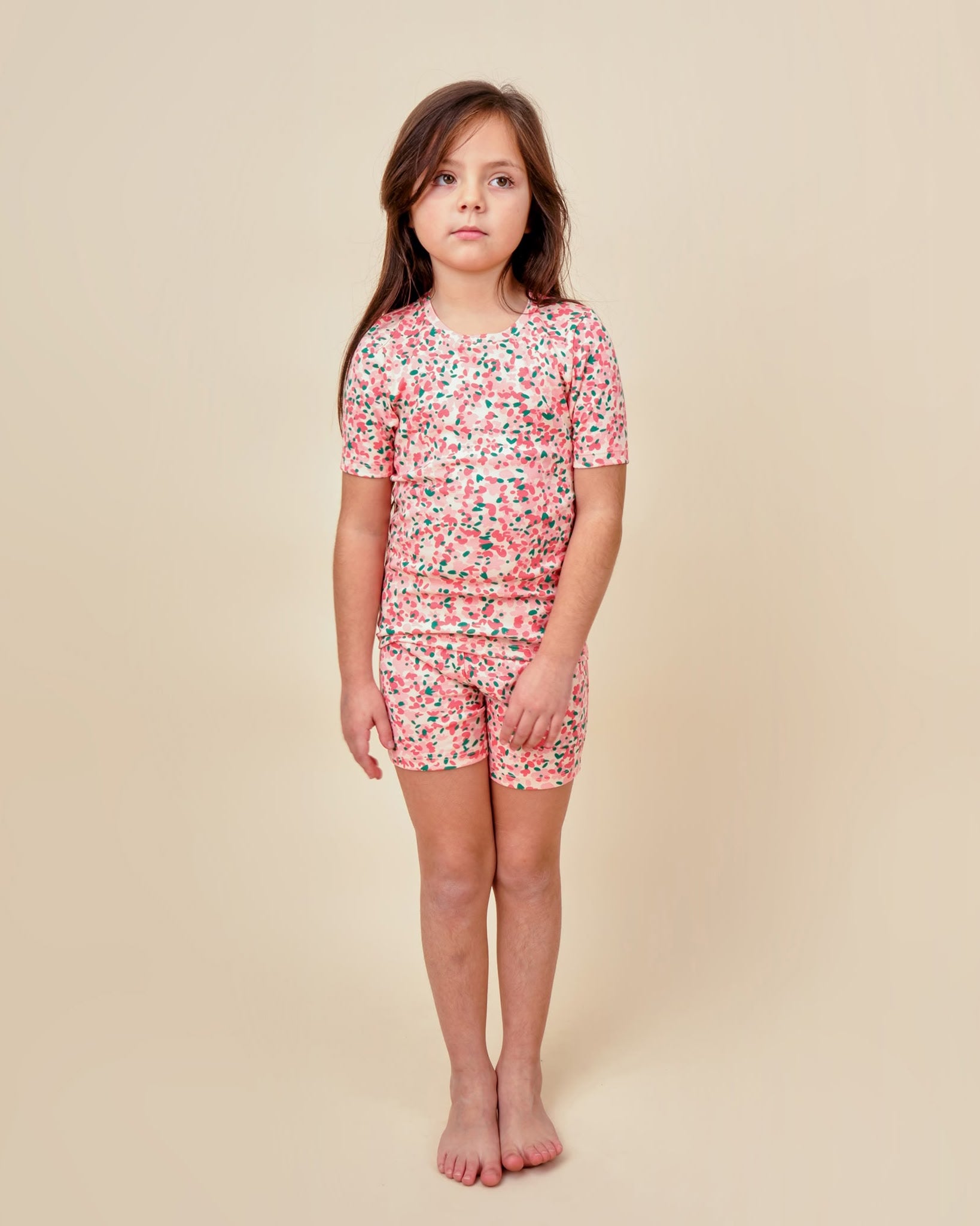Short Sleeve Pajama - Blooming Beauty - Soft Peach