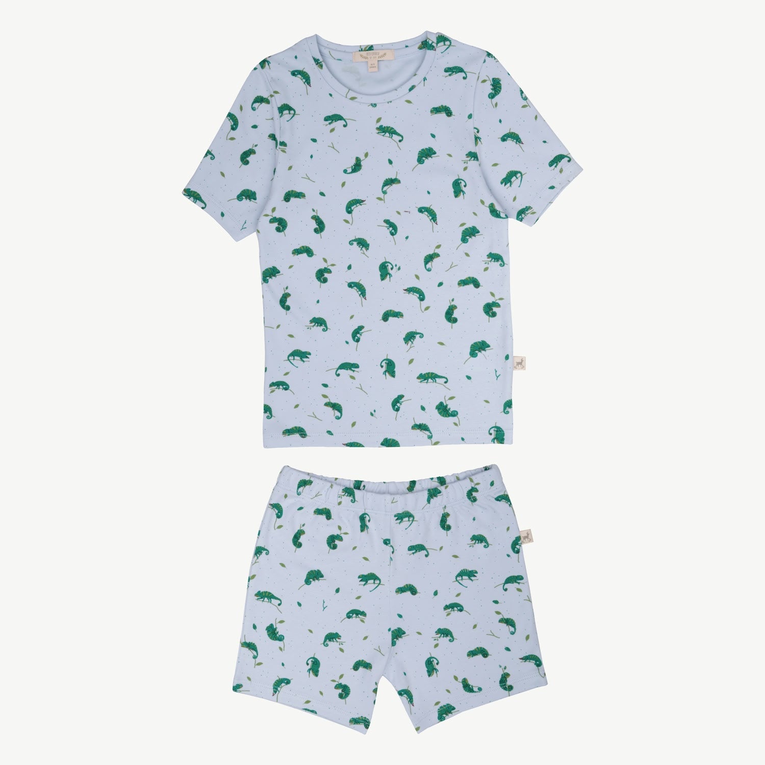 Short Sleeve Pajama - Charming Chameleons - Light Blue