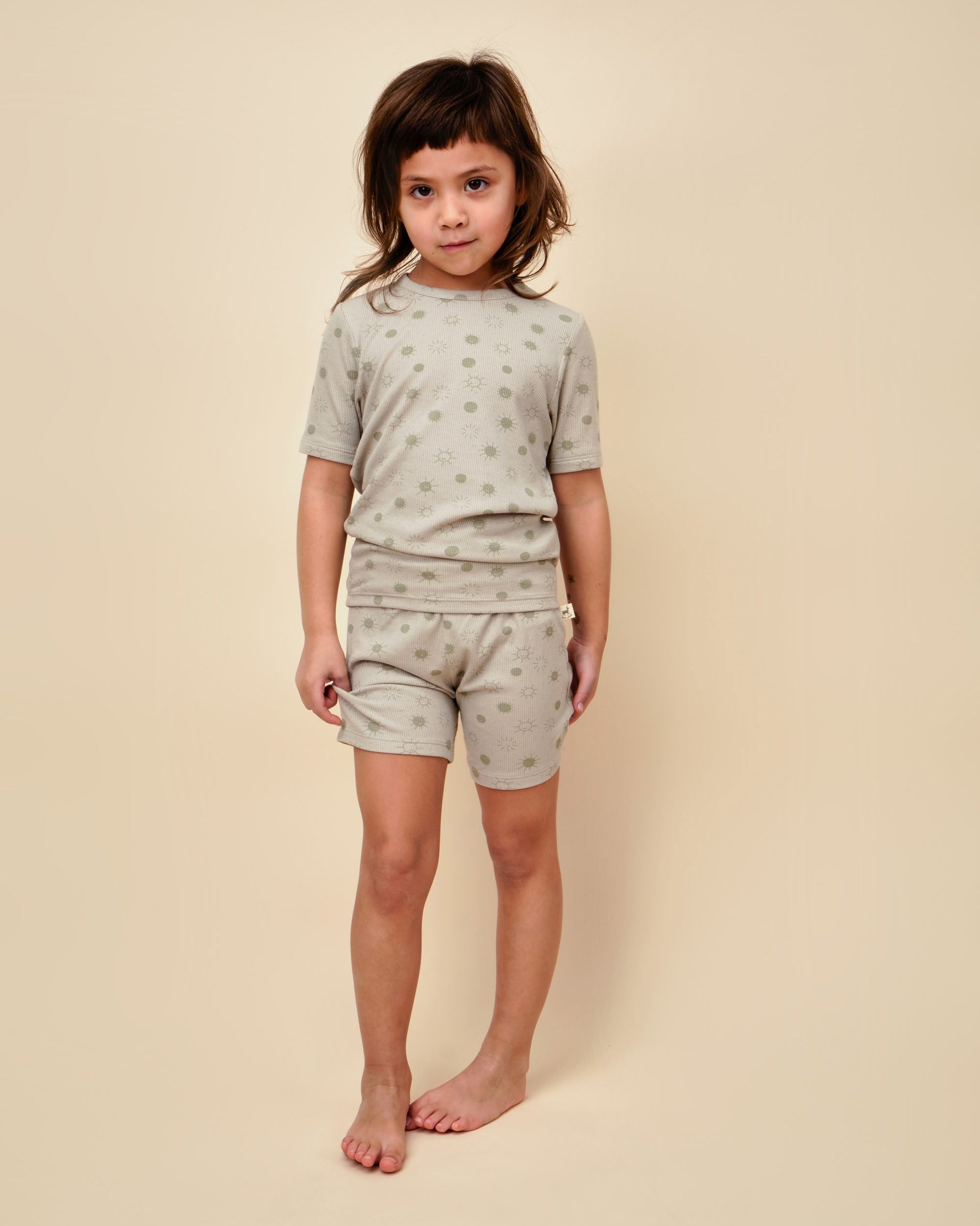 Short Sleeve Pajama - Sunny Smiles - Gray