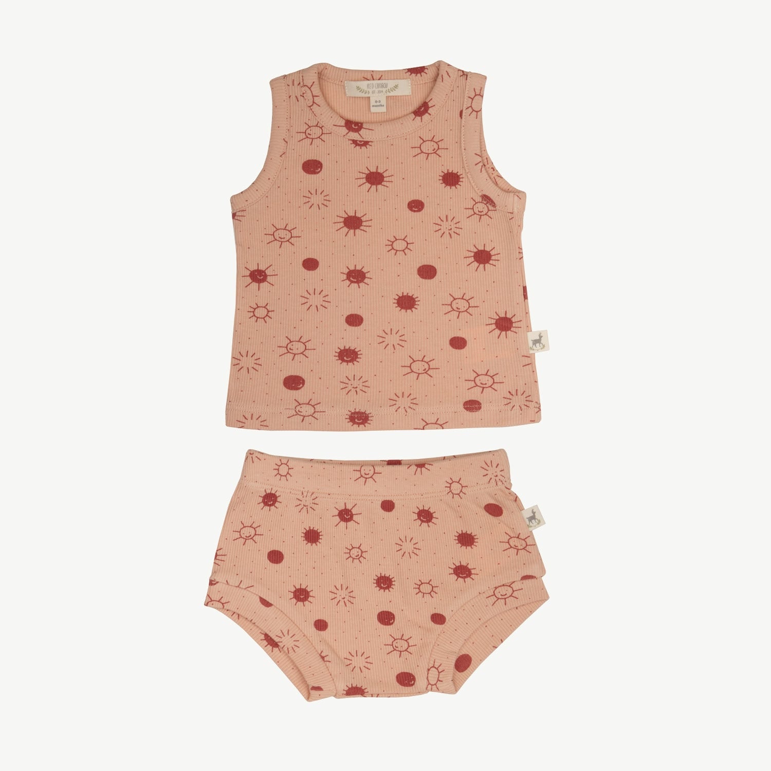 Tanktop + Bloomer Set - Sunny Smiles - Coral Pink