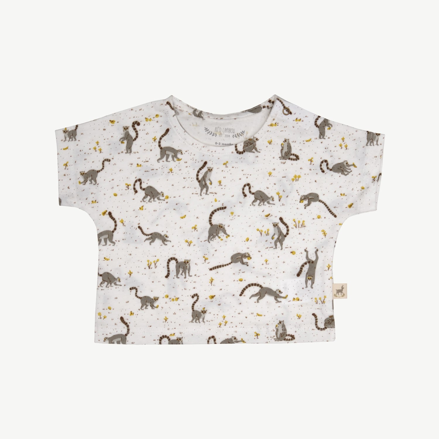 Short Sleeve T-Shirt - L'amour Lemur - Ivory