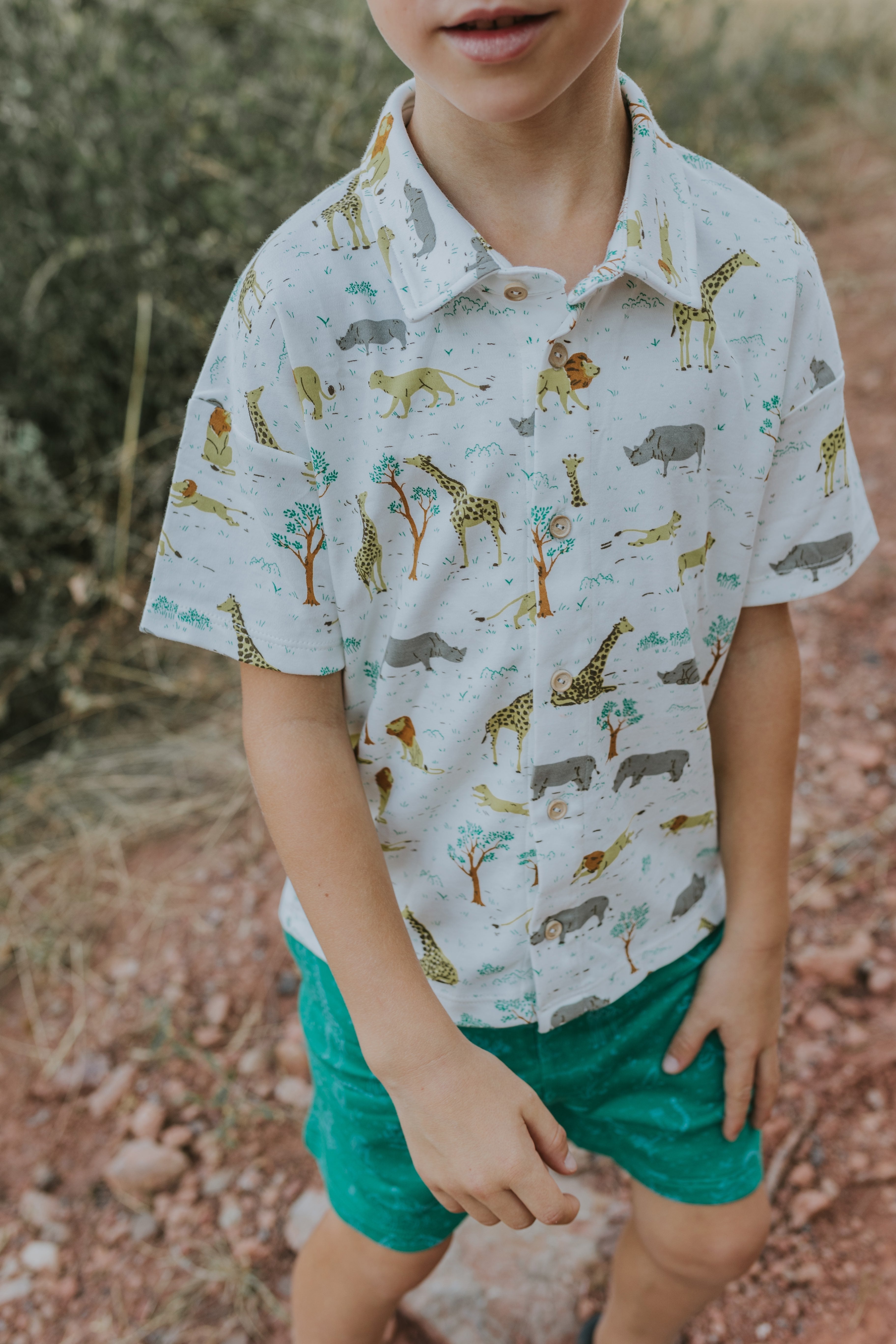 Short Sleeve Shirt - Wild Wonder - Ivory