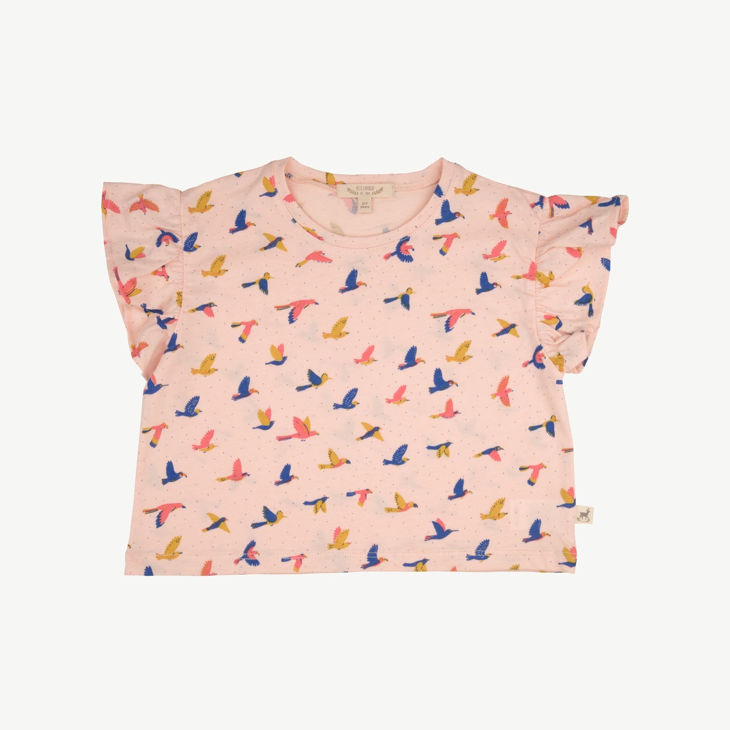 Crop Top - Boundless Birds - Soft Peach