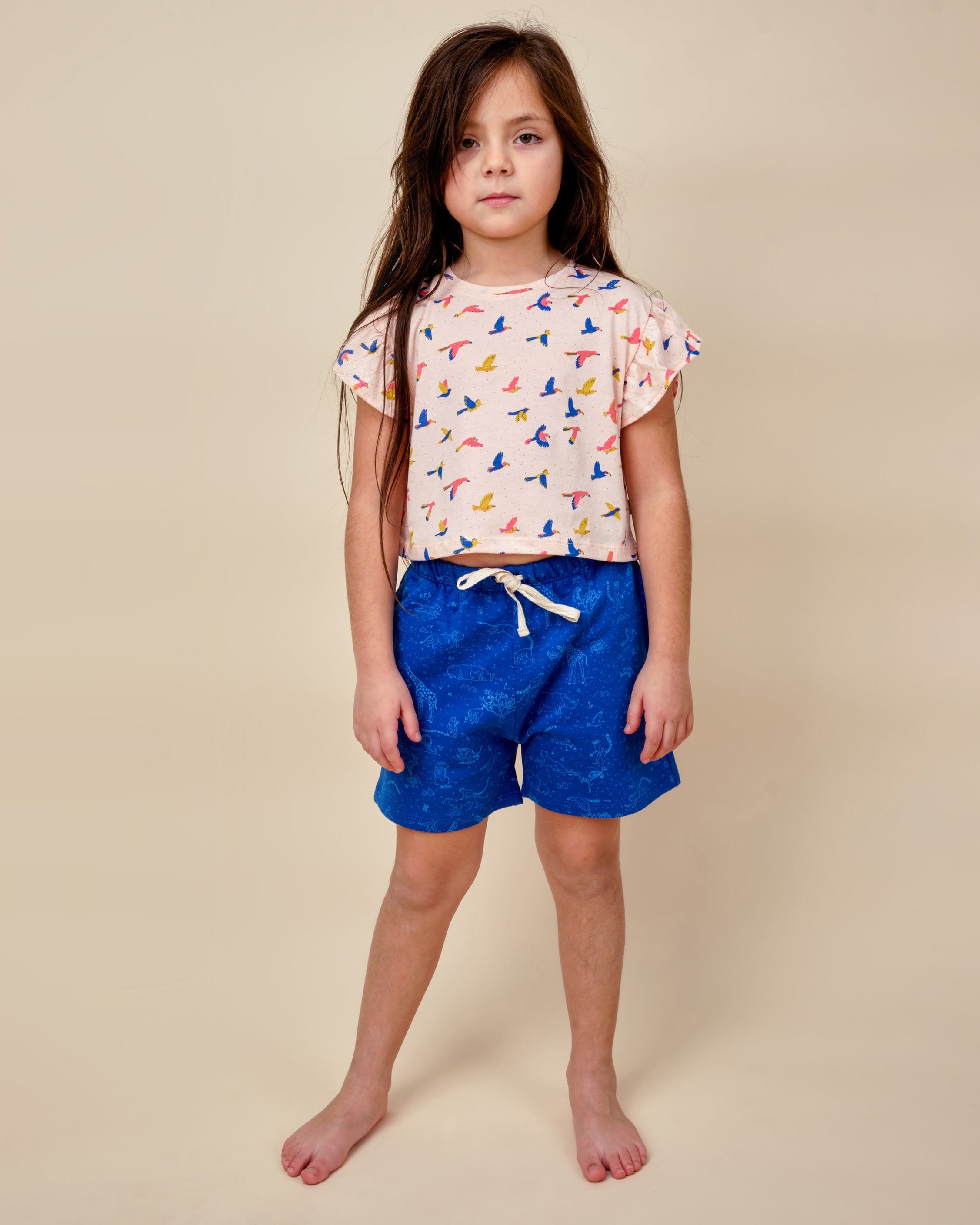 Crop Top - Boundless Birds - Soft Peach