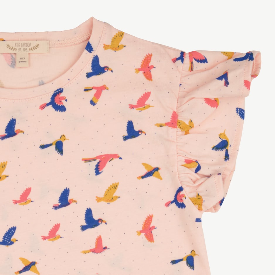 Crop Top - Boundless Birds - Soft Peach