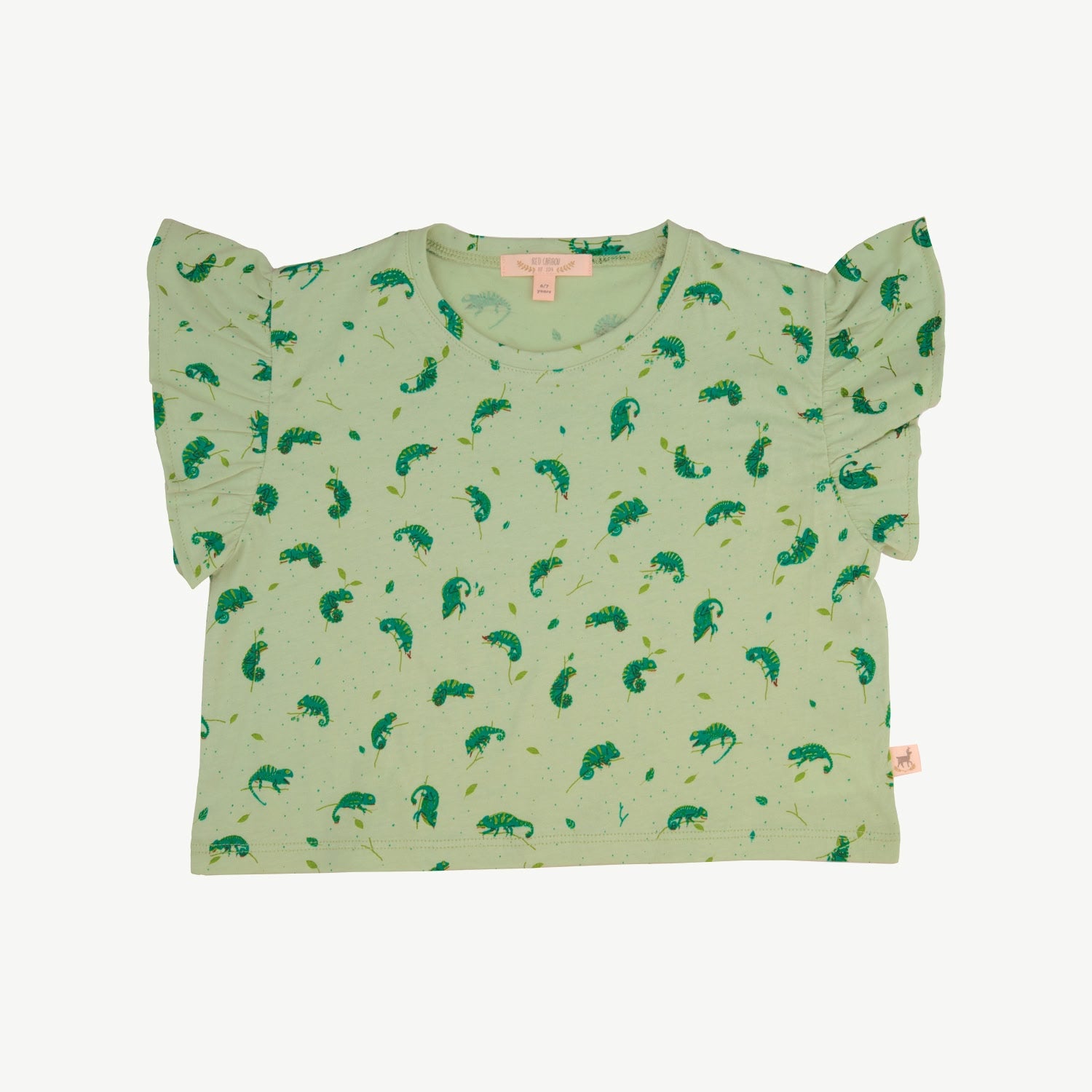 Crop Top - Charming Chameleons - Soft Green