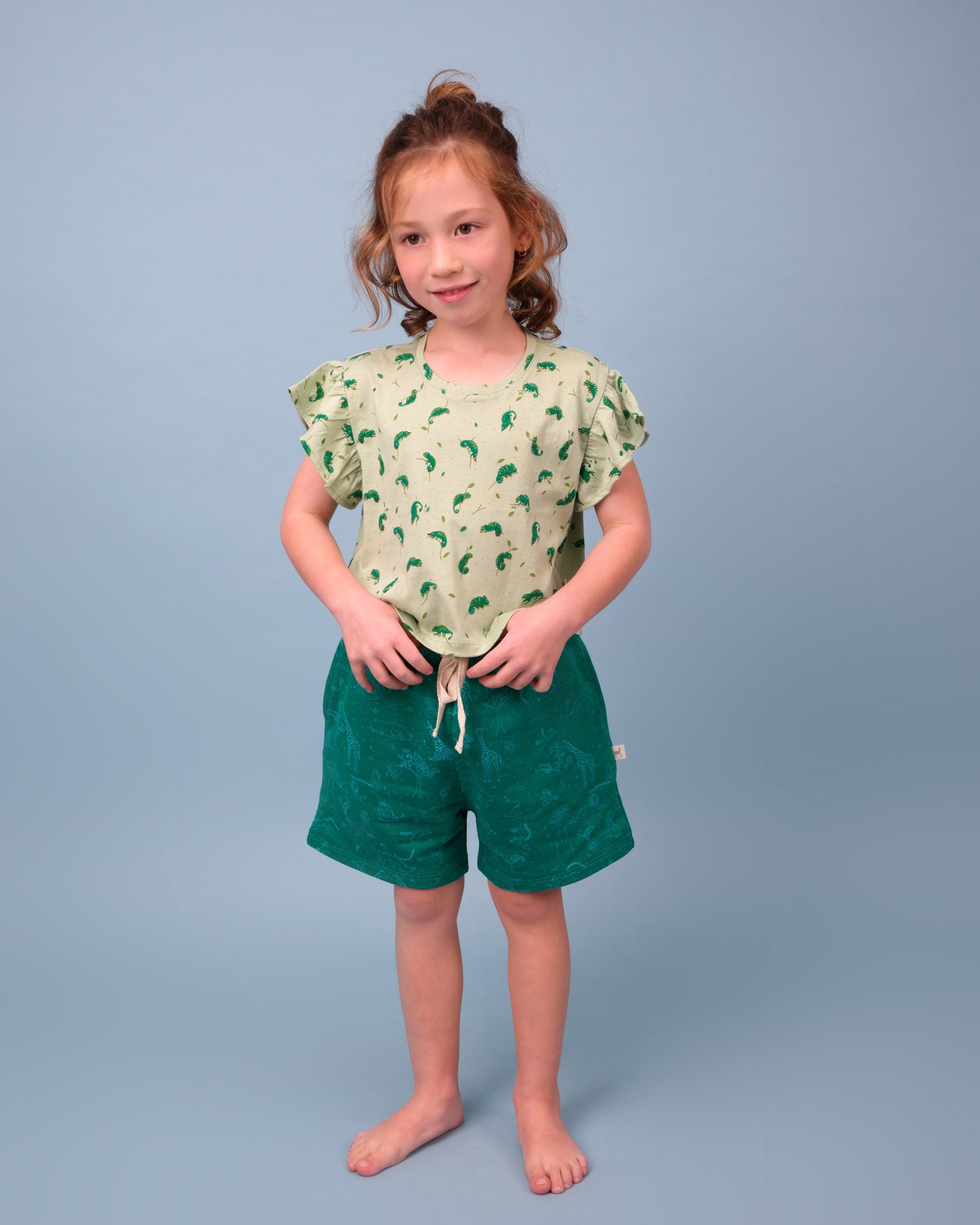 Crop Top - Charming Chameleons - Soft Green