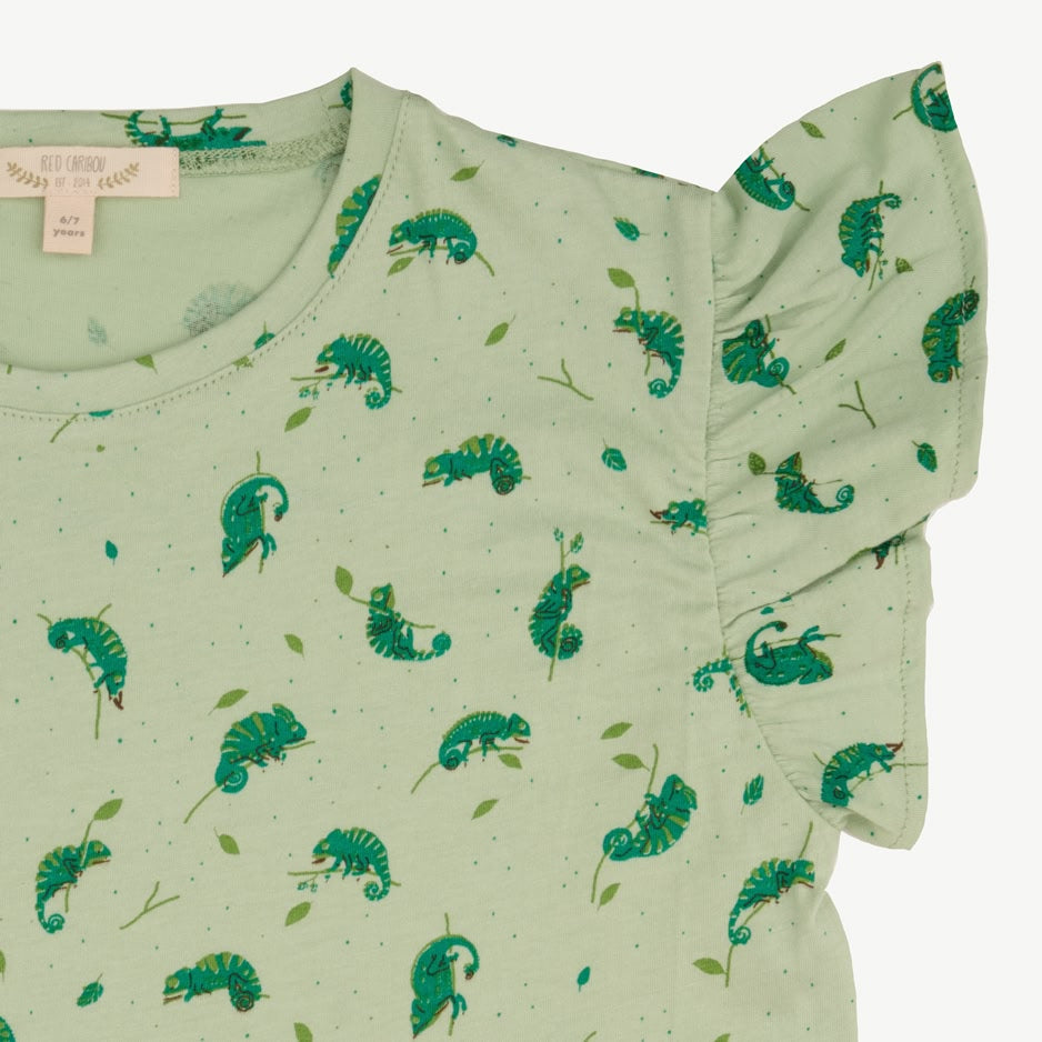 Crop Top - Charming Chameleons - Soft Green