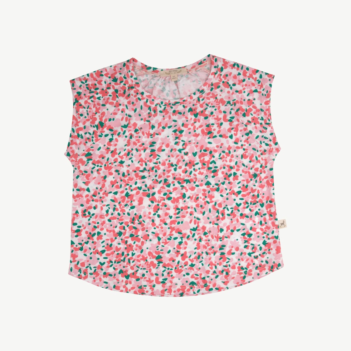 Girl Sleeveless Tshirt - Blooming Beauty - Ivory