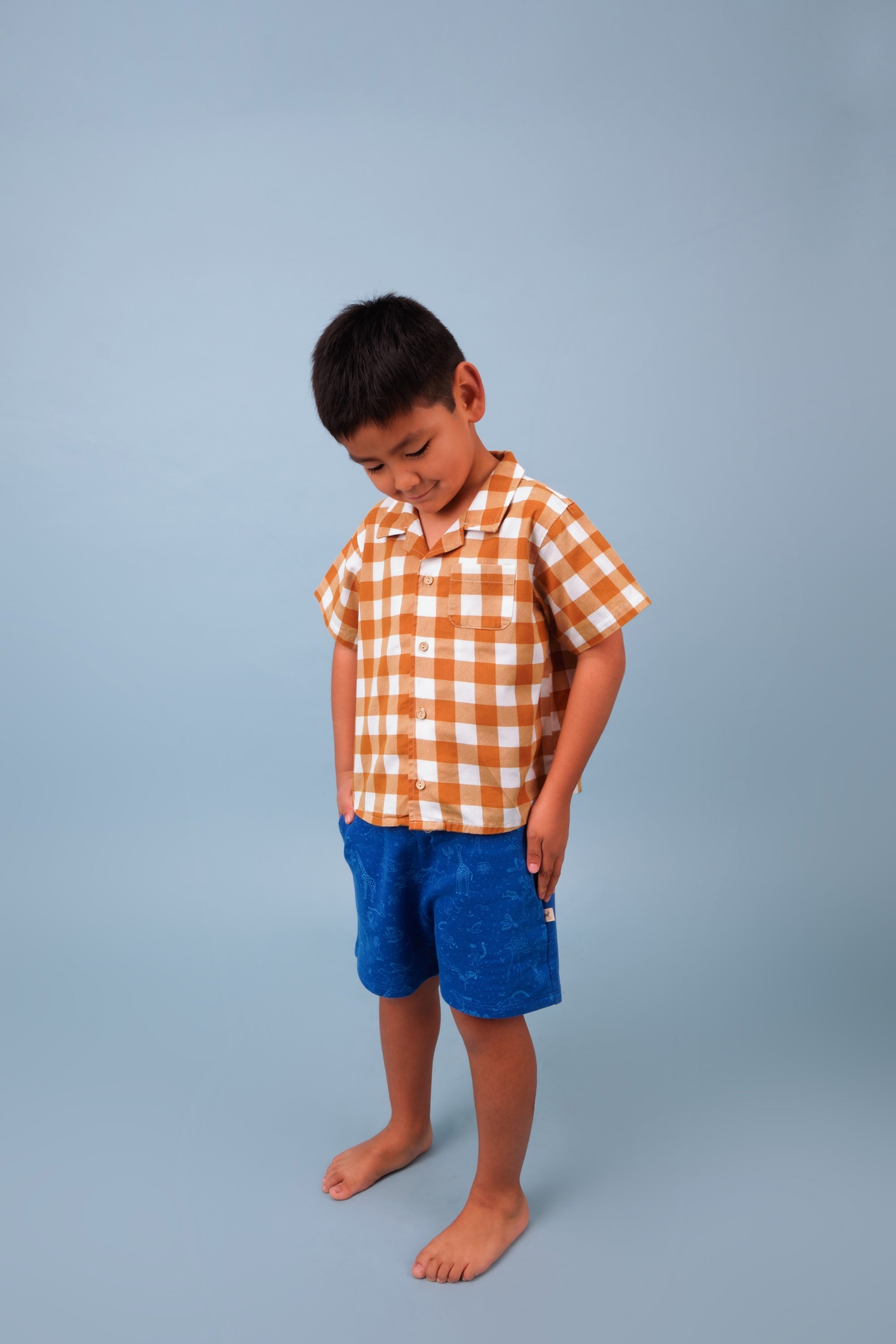 Aloha Shirt - Gingham Gem - Mustard