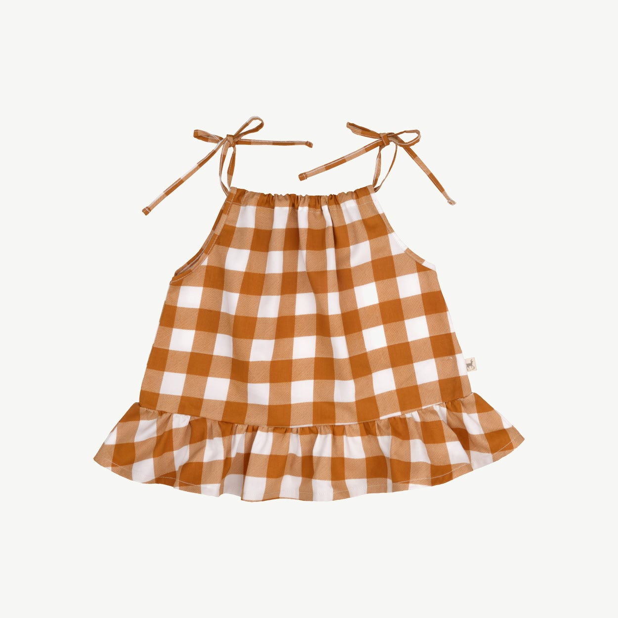Strap Blouse - Gingham Gem - Mustard