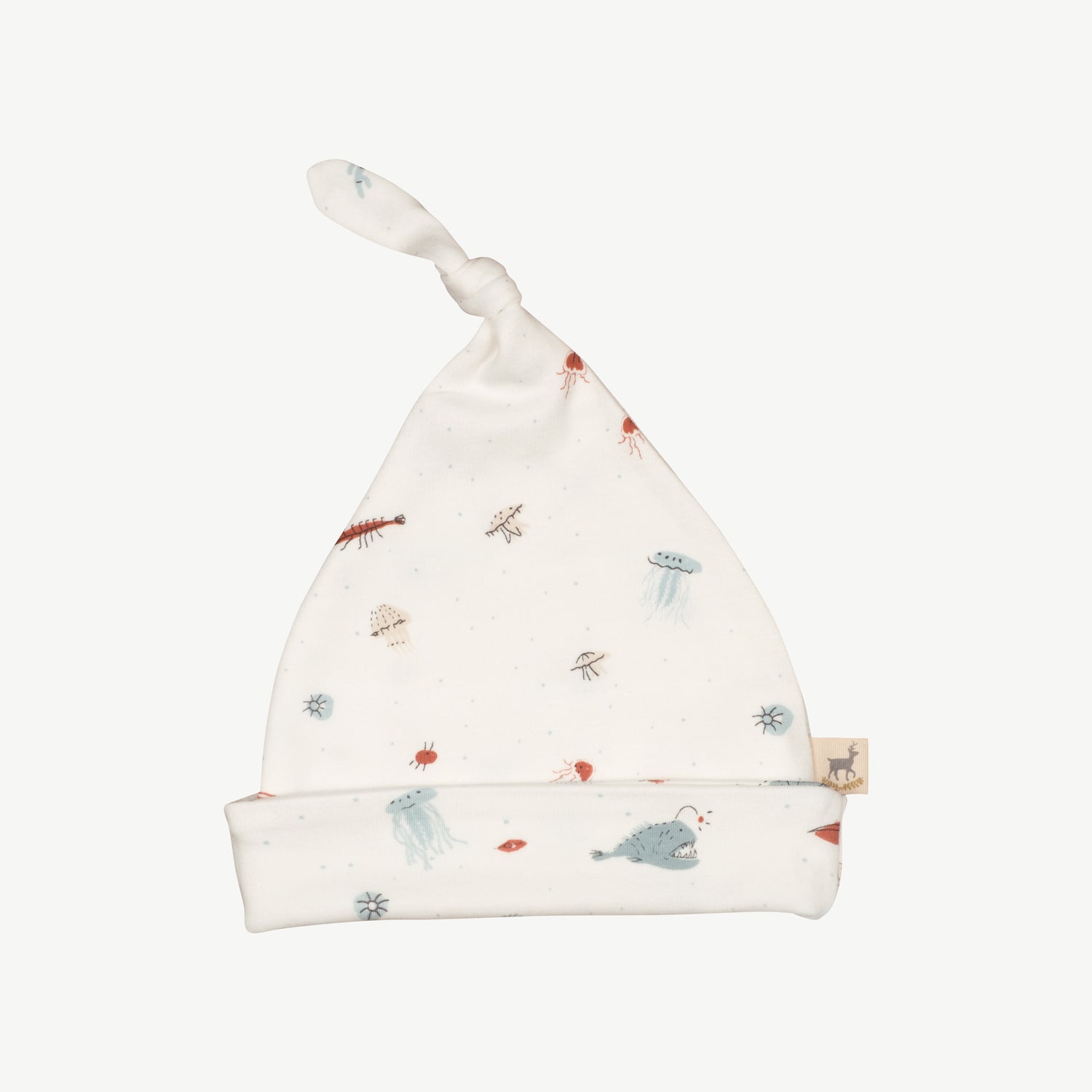 'deep findings' eco white knotted beanie