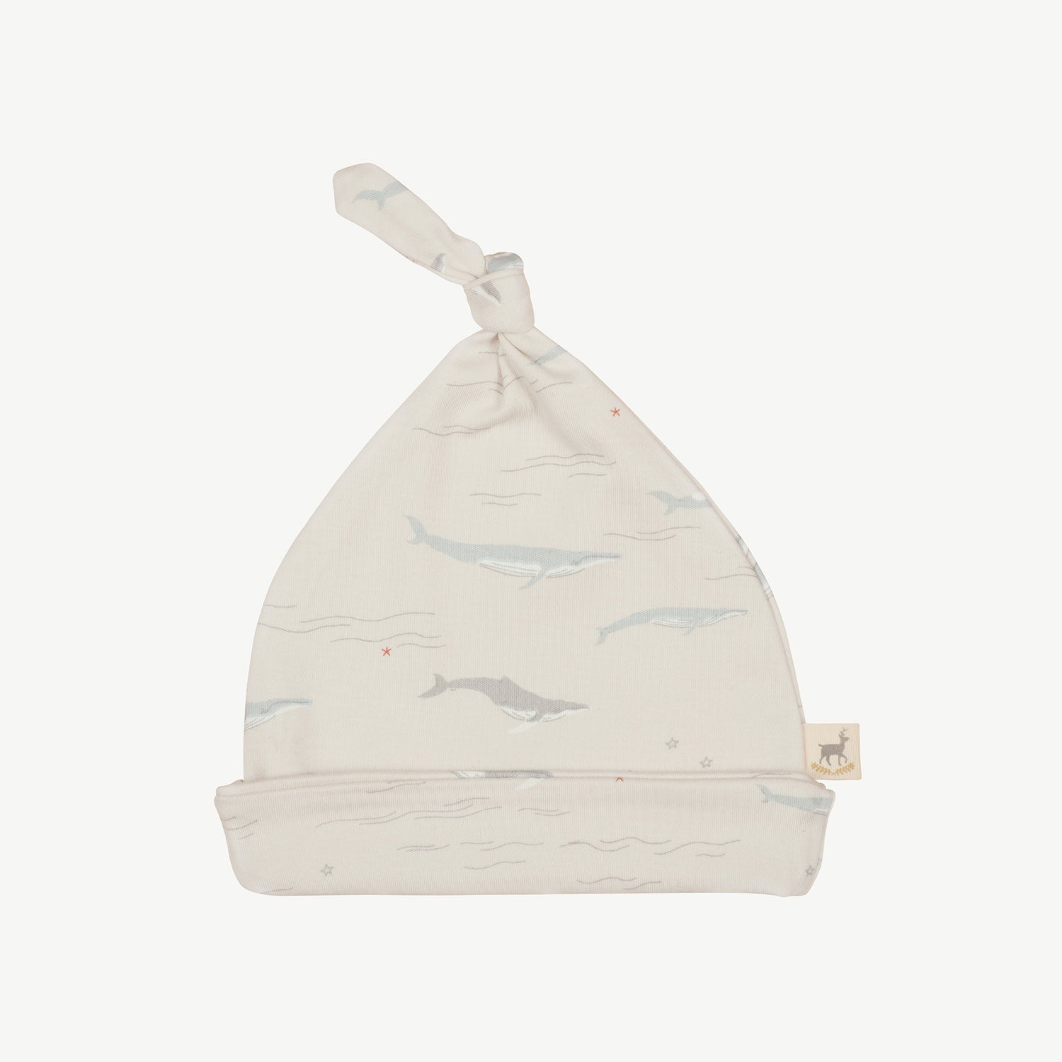'passing whales' glacier grey knotted beanie