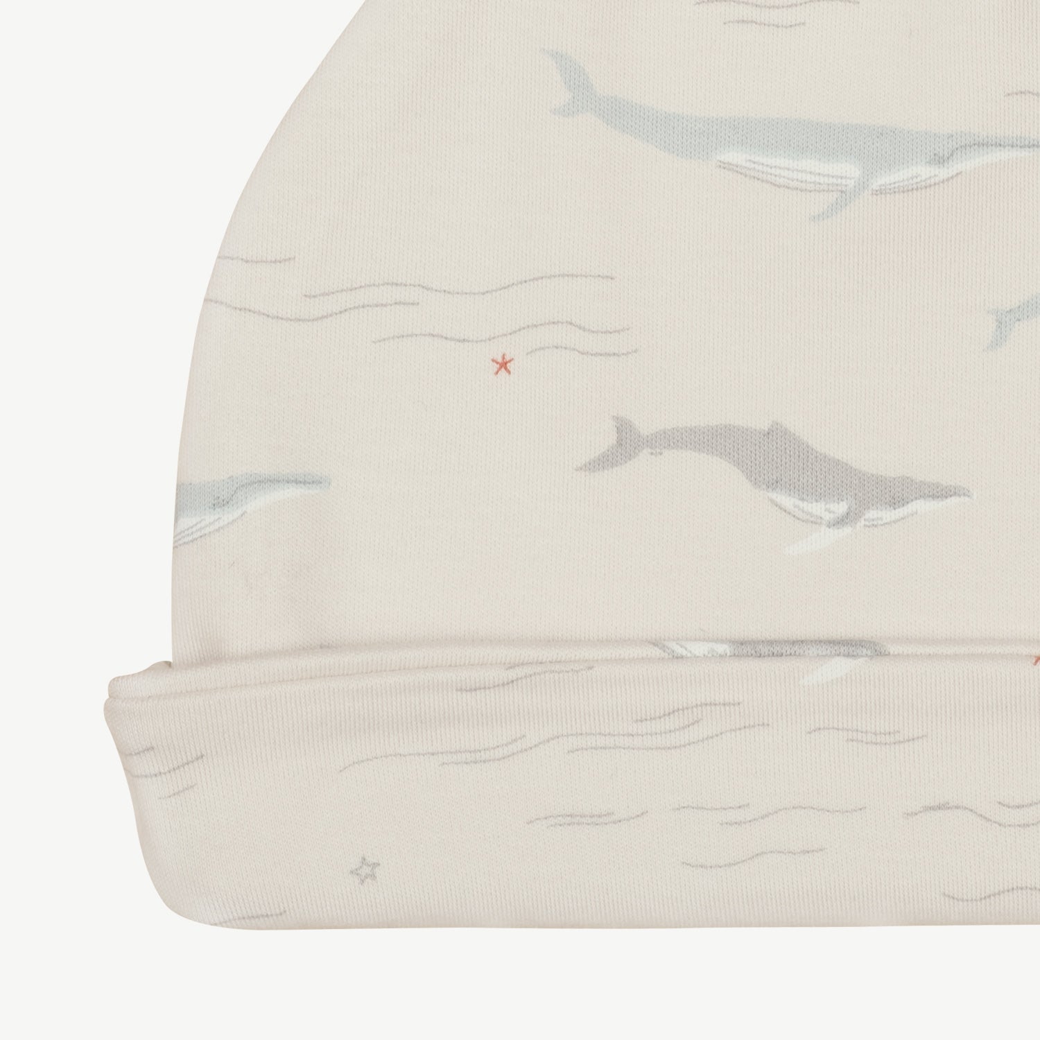 'passing whales' glacier grey knotted beanie