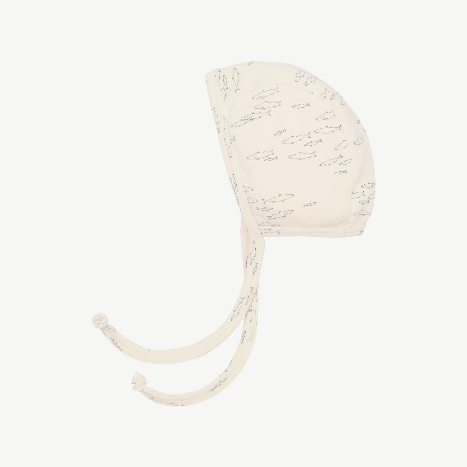'schooling fish' ivory ribbed bonnet