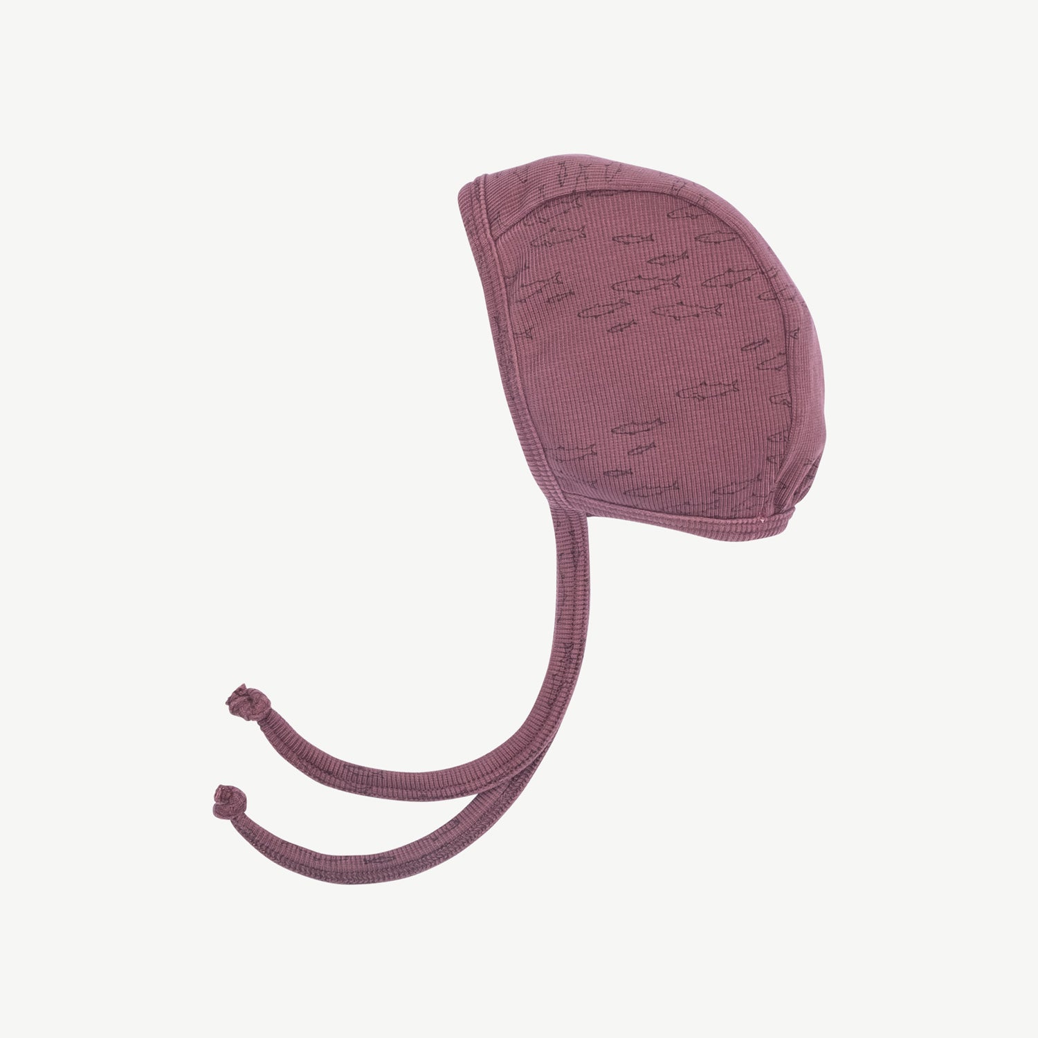 'schooling fish' plum wine ribbed bonnet