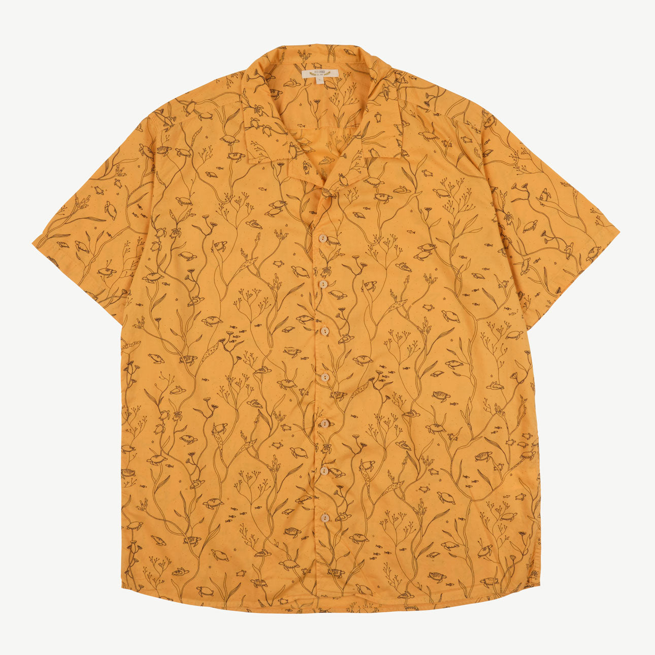'sea turtles' oak buff woven shirt