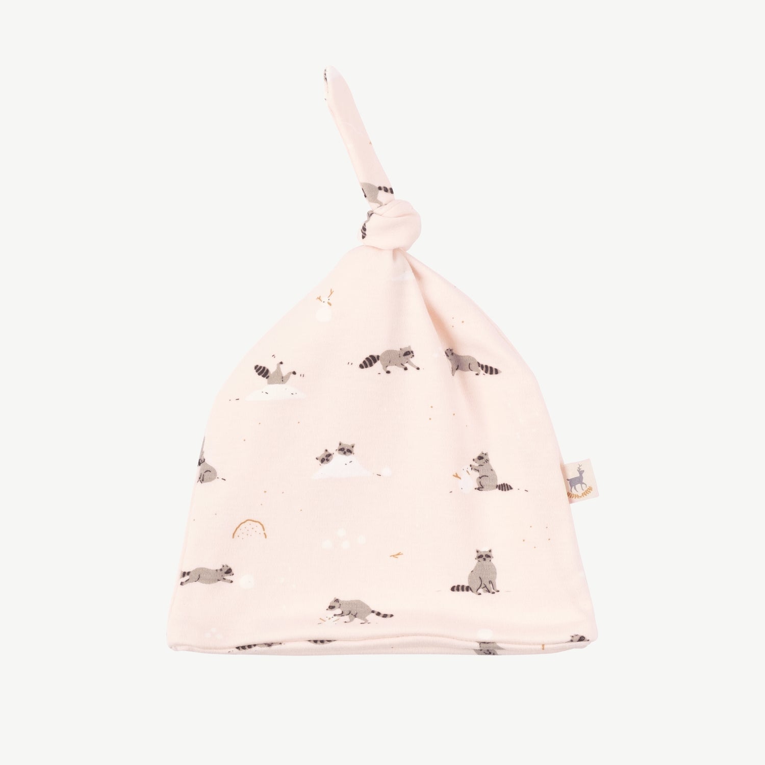 'frolicsome raccoons ' pearl beanie