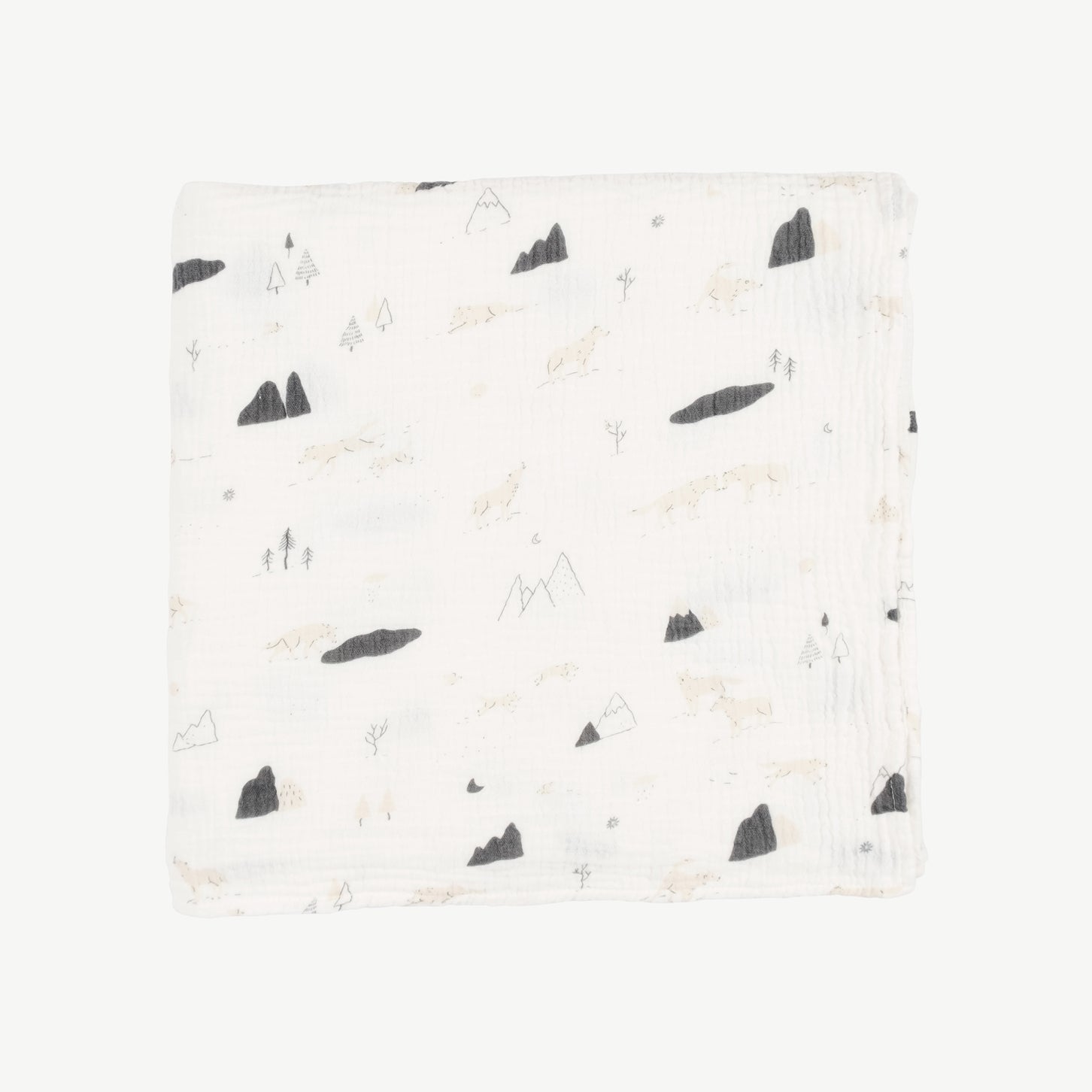 'guardian wolves' ivory swaddle