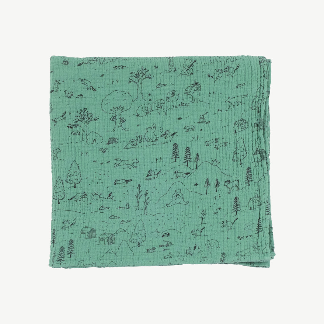 'the story' malachite green swaddle
