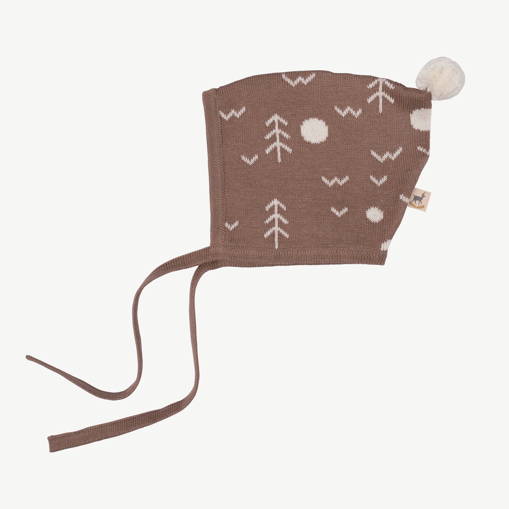 'the woods' light taupe knit bonnet