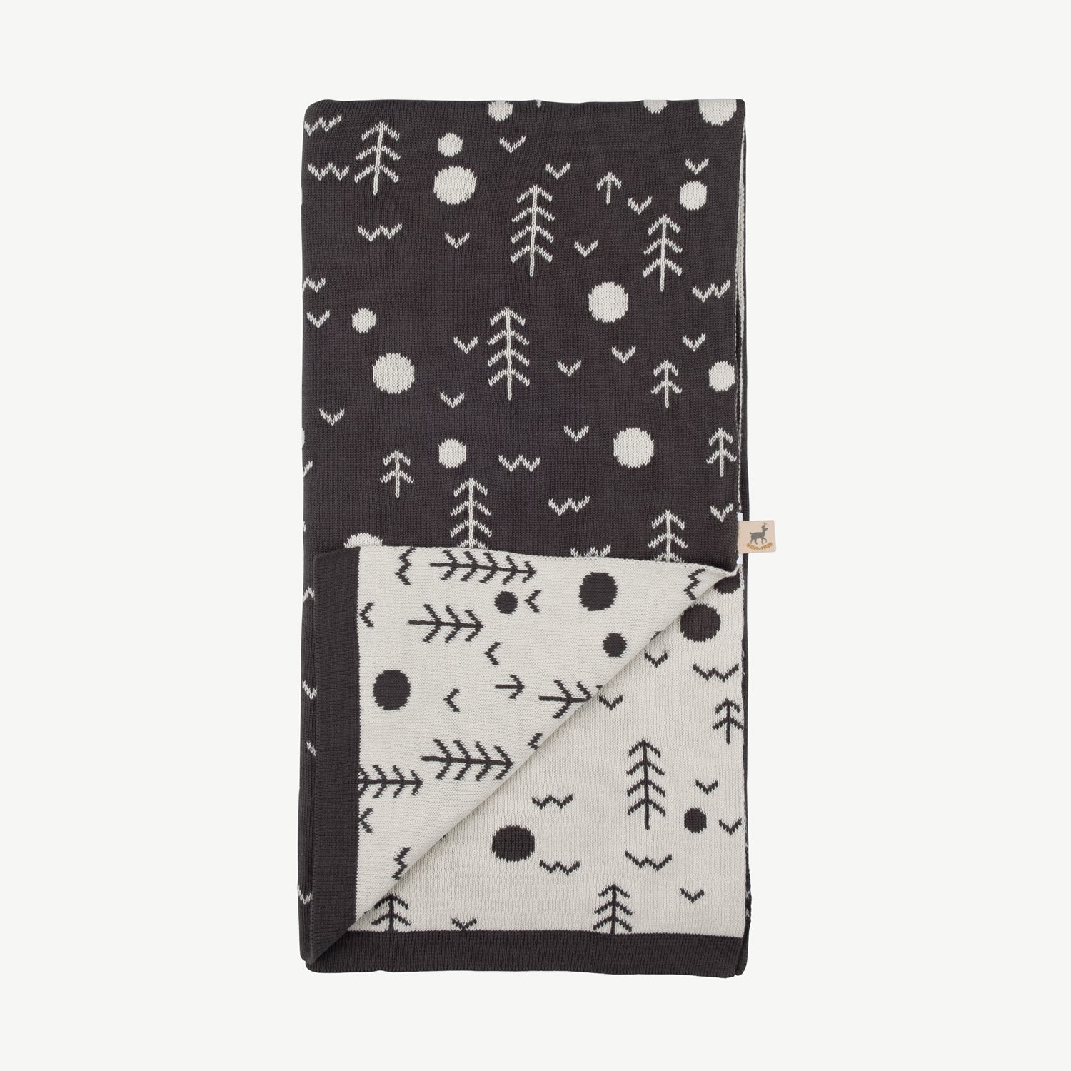 'the woods' charcoal gray knit blanket