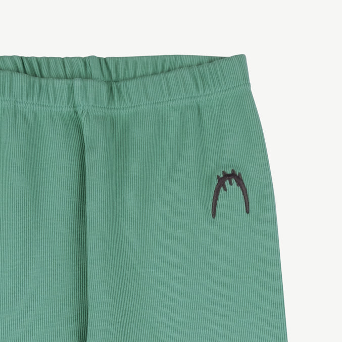 'tiny paw' malachite green rib legging