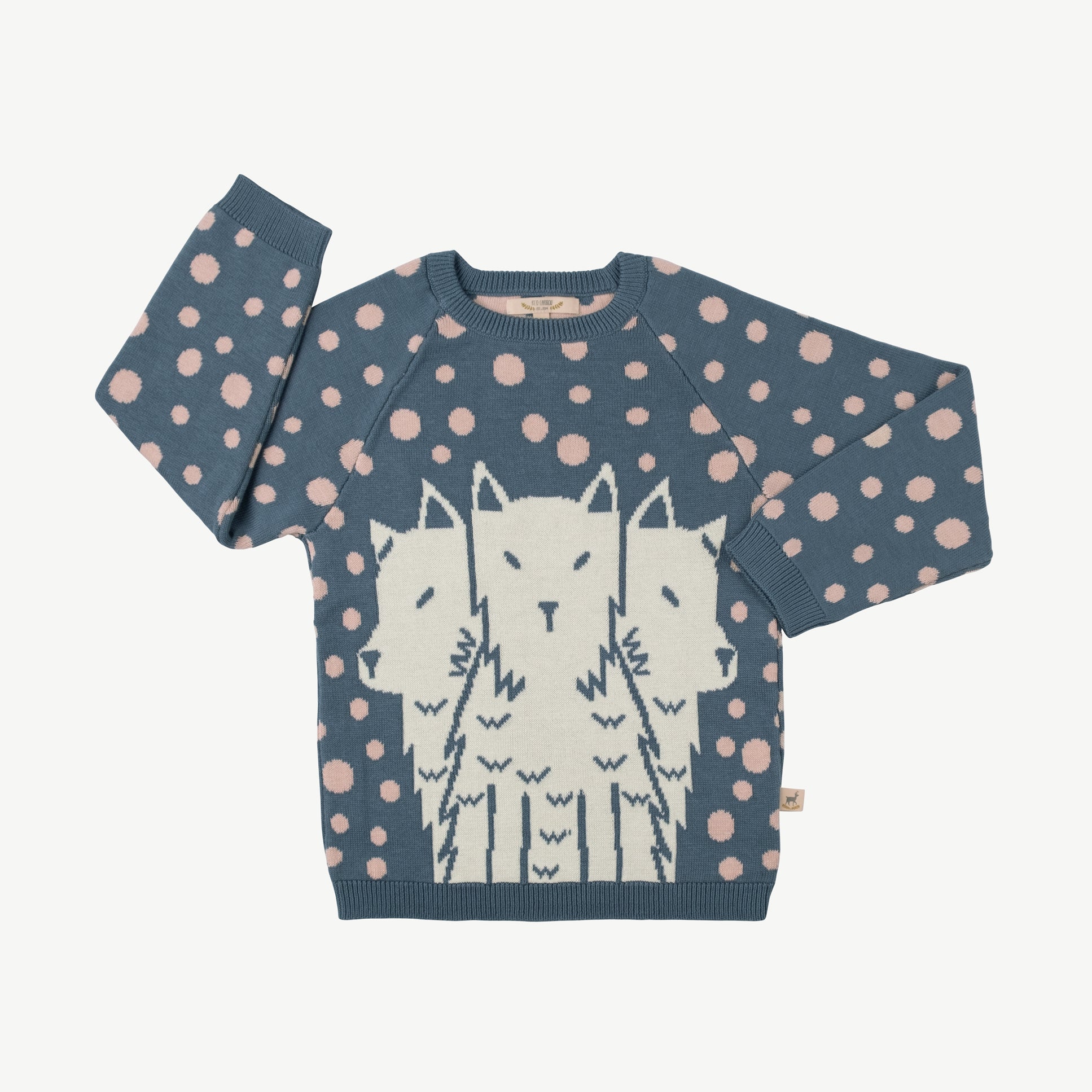 'the pack' blue mirage knit sweater