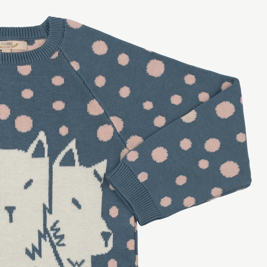 'the pack' blue mirage knit sweater