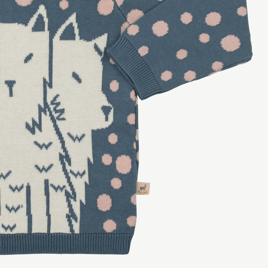 'the pack' blue mirage knit sweater