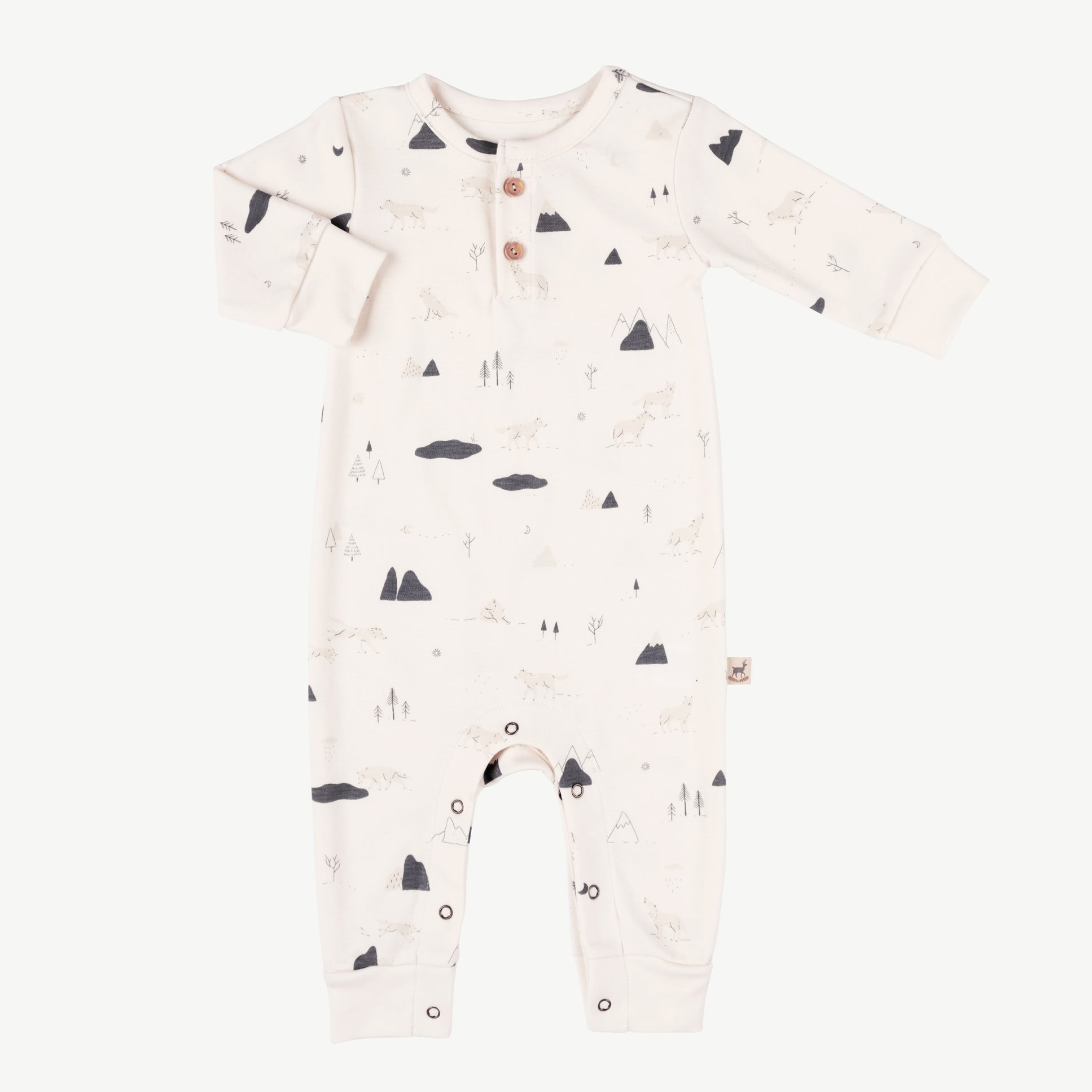 'guardian wolves' sea salt buttons jumpsuit