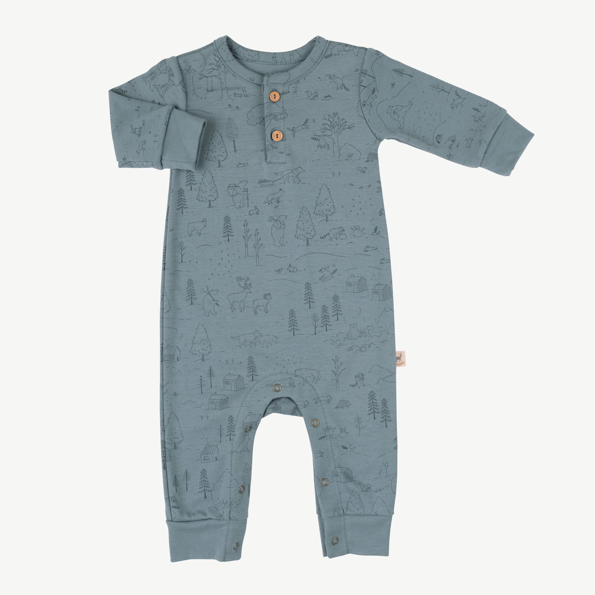 'the story' blue mirage buttons jumpsuit