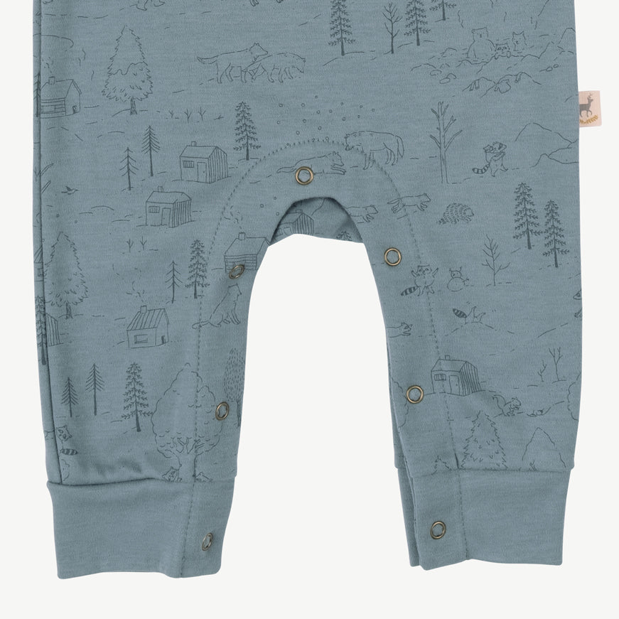 'the story' blue mirage buttons jumpsuit