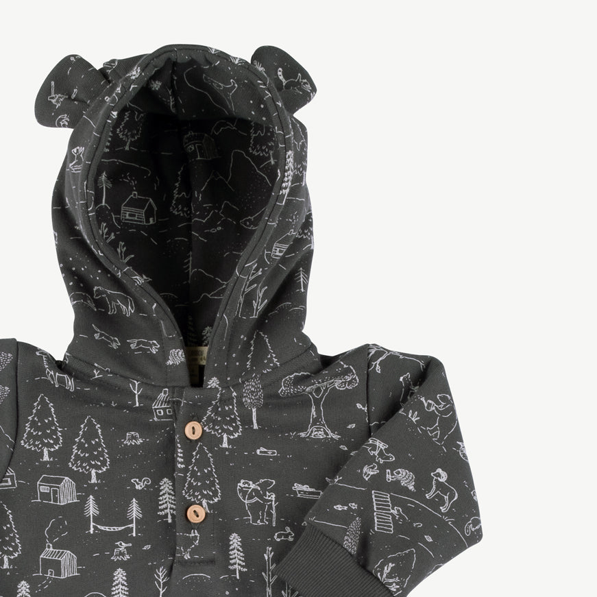 'the story' dark shadow bear french terry jumpsuit