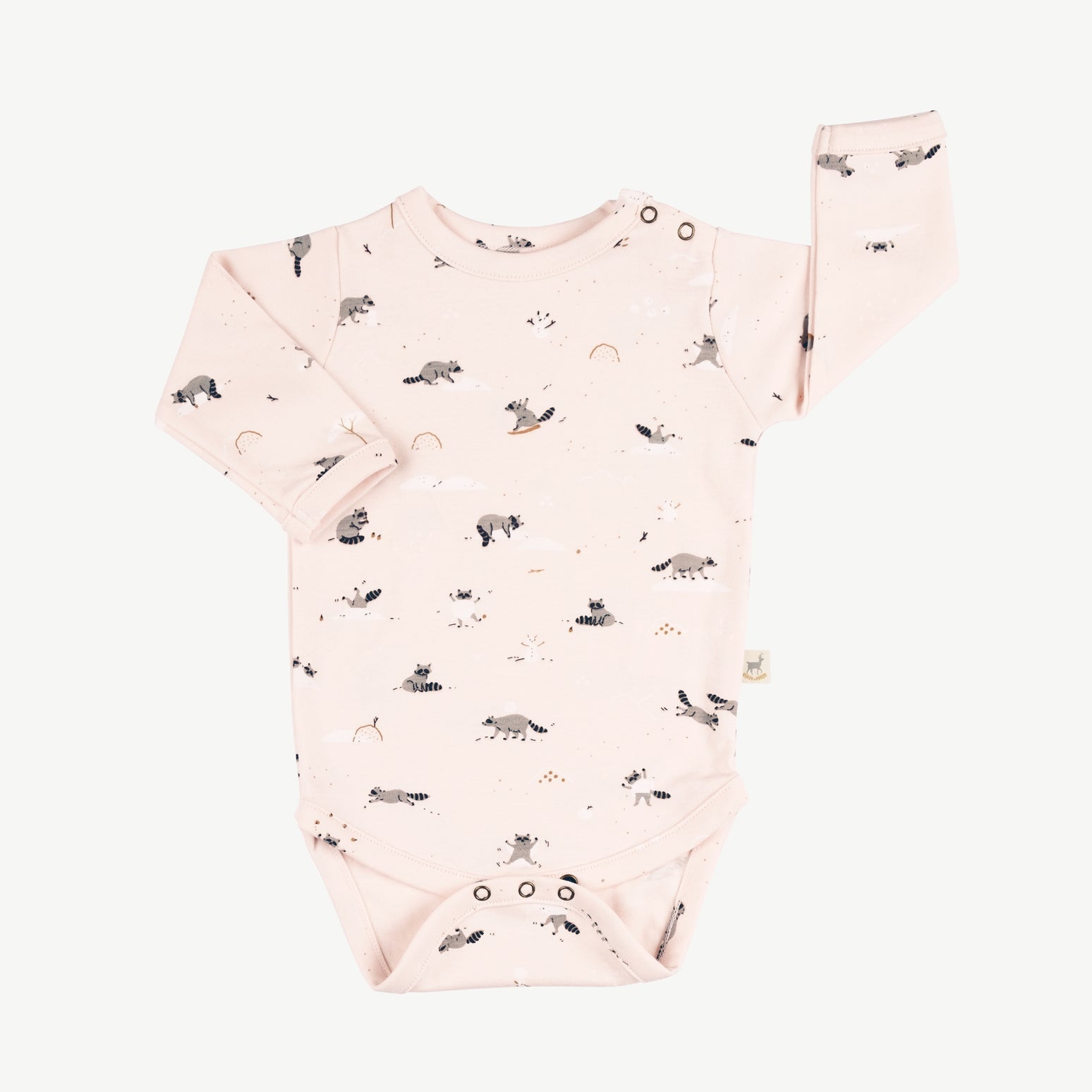 'frolicsome raccoons' pearl onesie