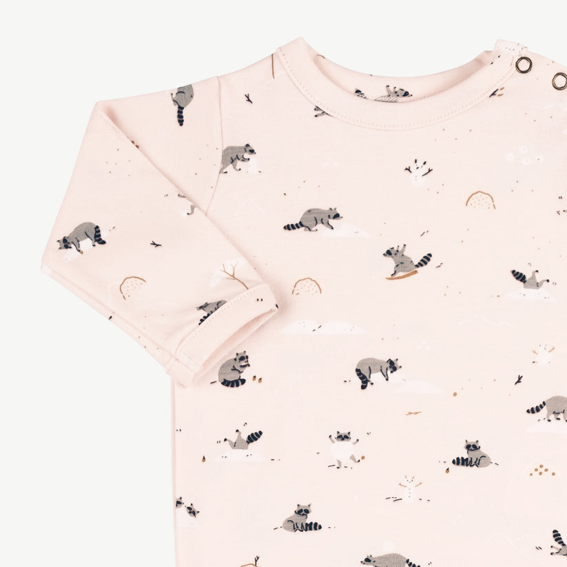 'frolicsome raccoons' pearl onesie
