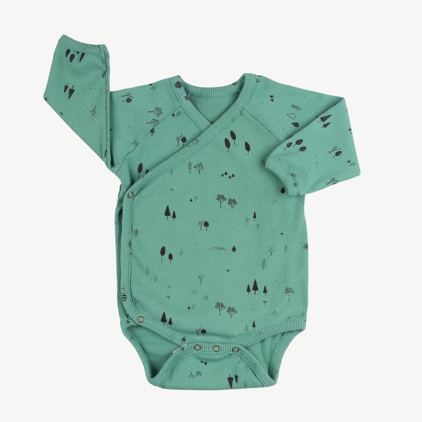 'the woods' malachite green rib onesie